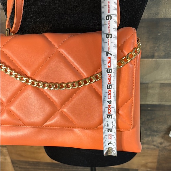 Orange Quilted Chain Shoulder Bag - Picture 7 of 12